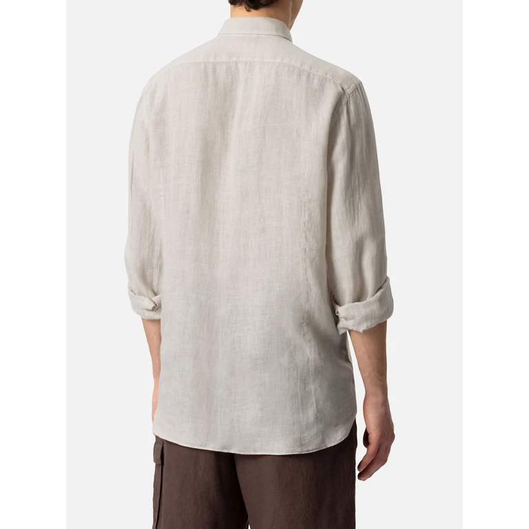 Mc2 Saint Barth Off-White Linen Shirt Pamplona - Men