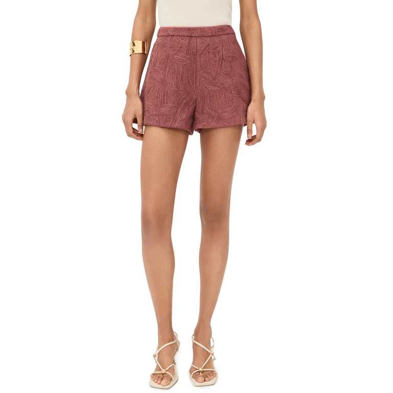 AMUR Kailana Raffia Shorts Mahogany 6