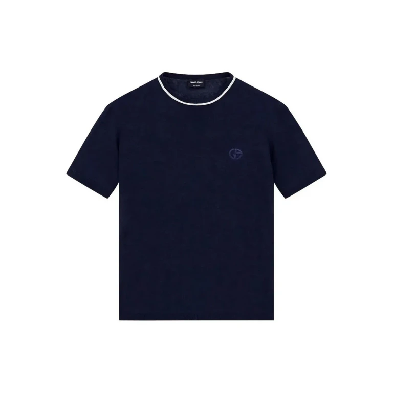 Giorgio Armani Pull Col Rond - Bleu