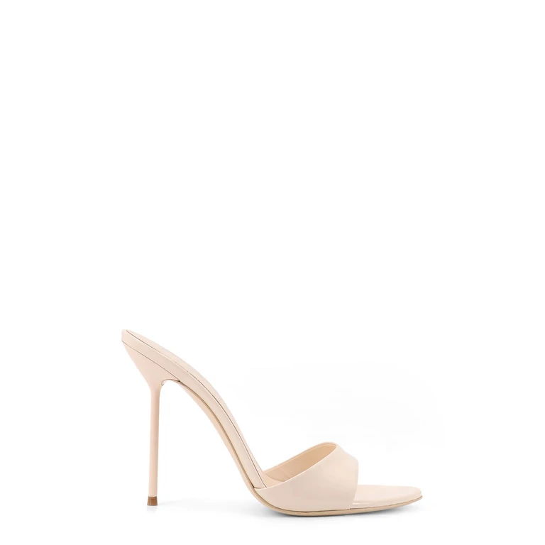 Paris Texas Lidia Heeled Sandals With Rounded Toe And Logo On Leather Insole White Women