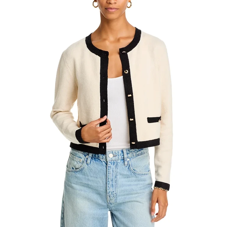 French Connection Vhari Contrast Trim Cardigan