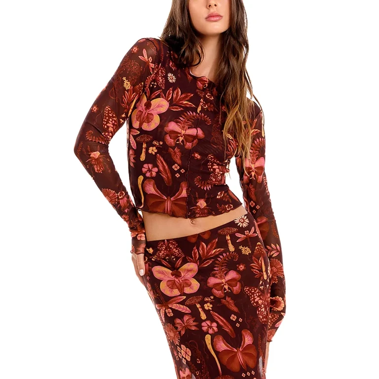 Agua Bendita Liana Ambar Mesh Top