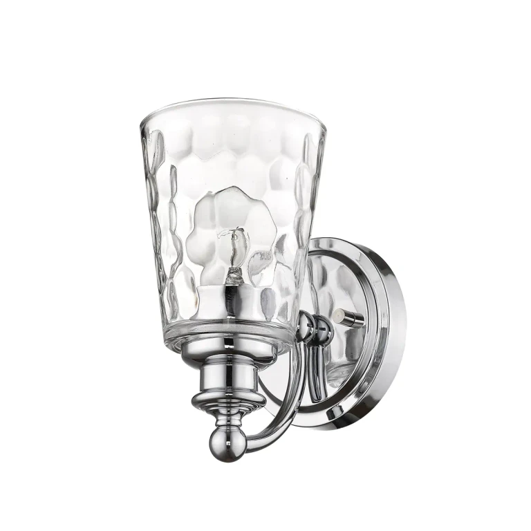 Chrome One Light Wall Sconce from the Mae Collection