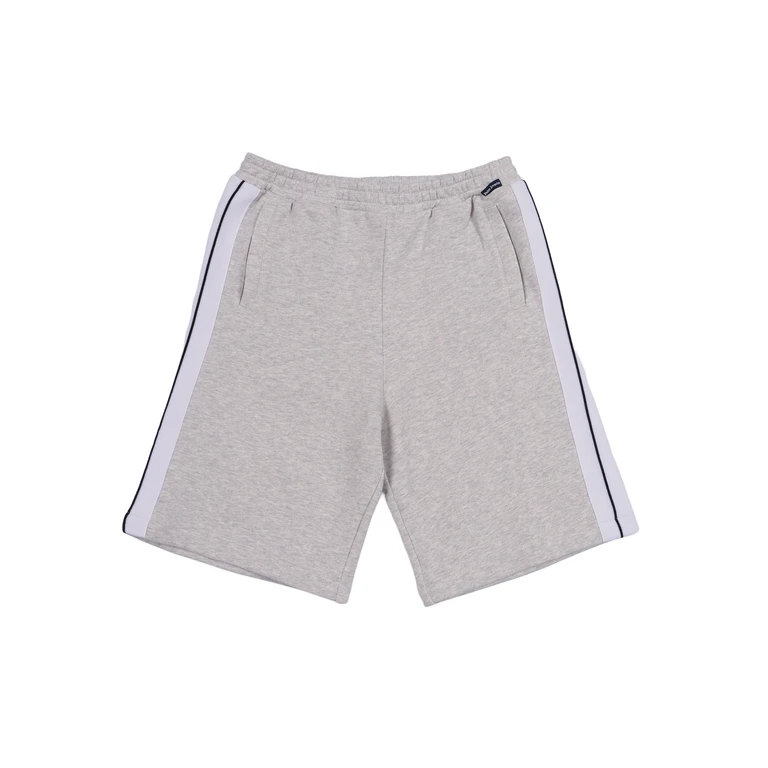 Palm Angels Knit Track Sweatshort Boy Grey Cotton Bermuda Short