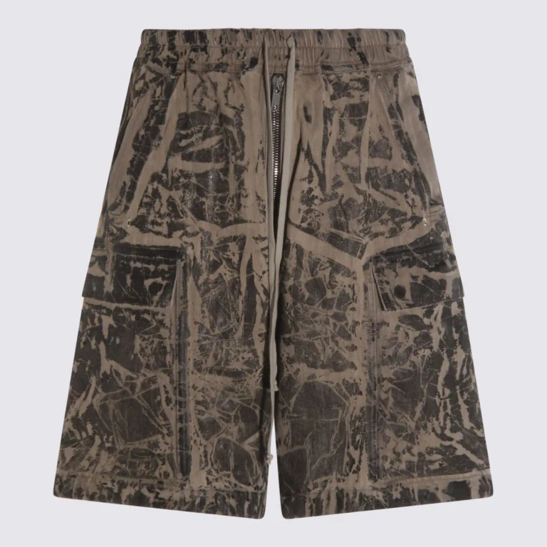 DRKSHDW Black And Beige Cotton Shorts