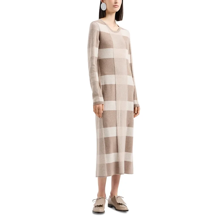 Emporio Armani Checkered Sweater Dress