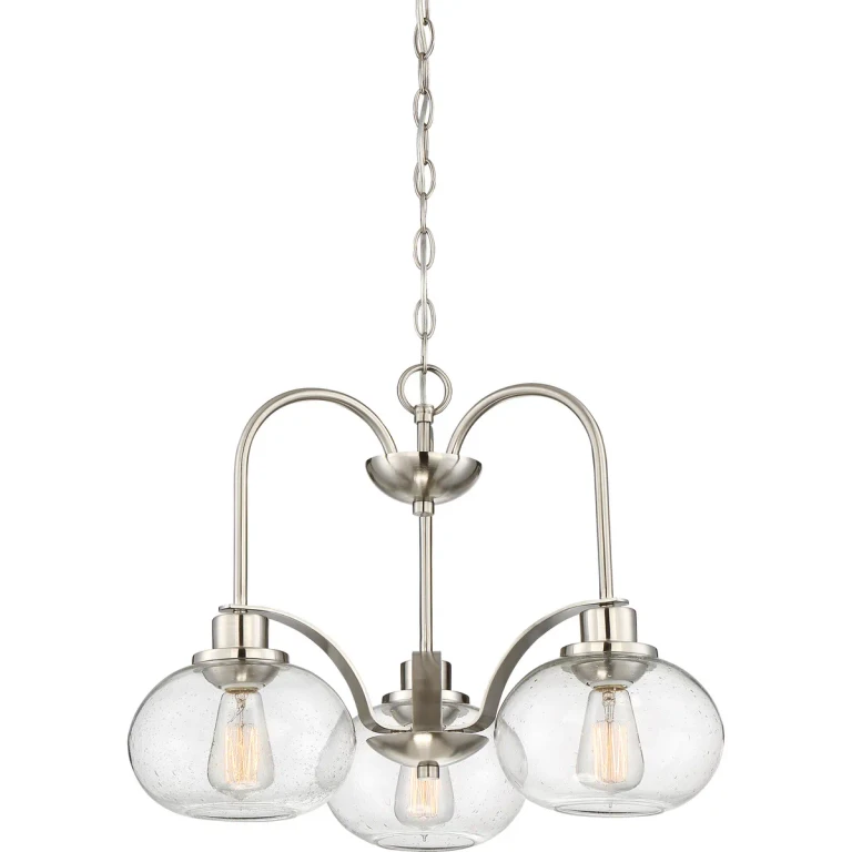 Quoizel Trilogy 3-Light 17" Transitional Chandelier in Brushed Nickel