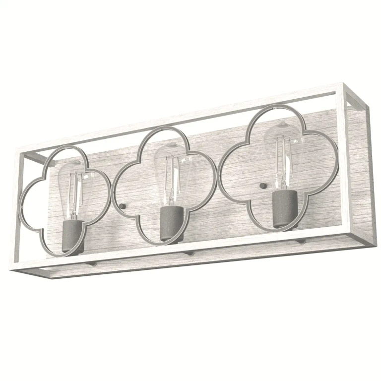 Hunter Gablecrest 3-Light Bathroom Vanity Light in Distressed White