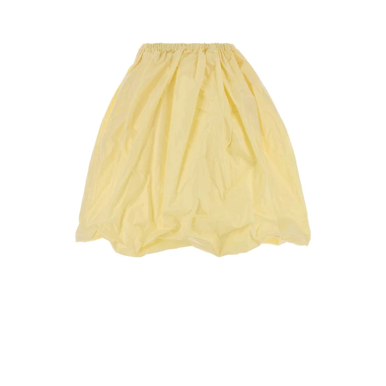 Prada Cream Taffeta Skirt Crema Exterior: Silk Gonne - Women