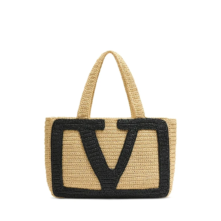 Valentino Garavani Viva Superstar Large Raffia Shopping Tote Bag