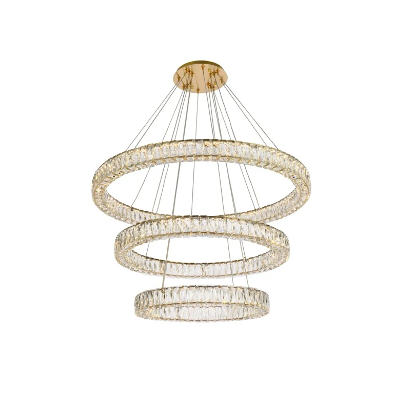 Gold LED Chandelier from the Monroe Collection