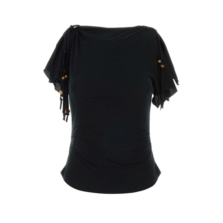 Isabel Marant Black Cotton Jazia Top Exterior: Maglie - Women