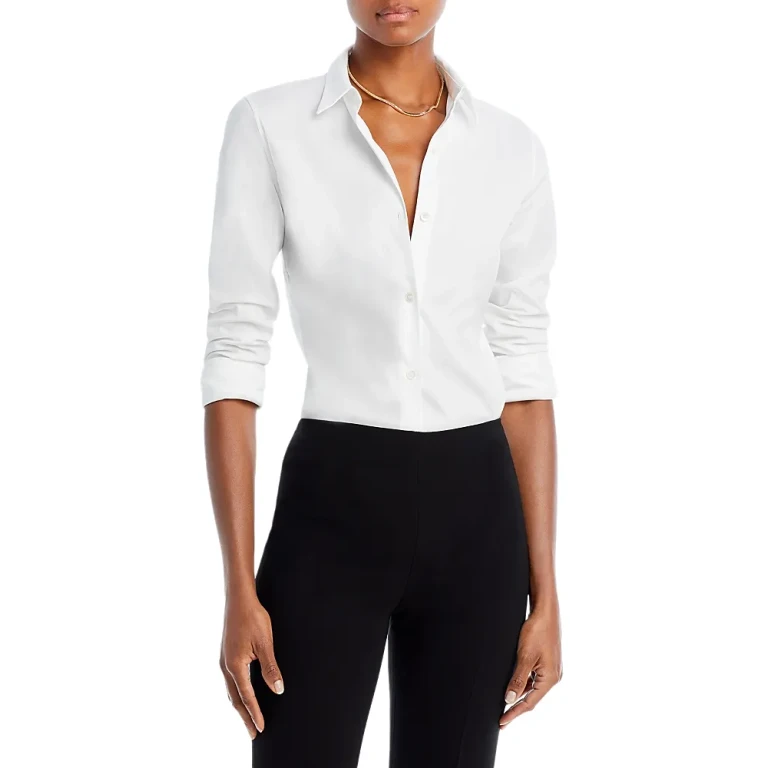 Theory Tenia Luxe Stretch Cotton Top