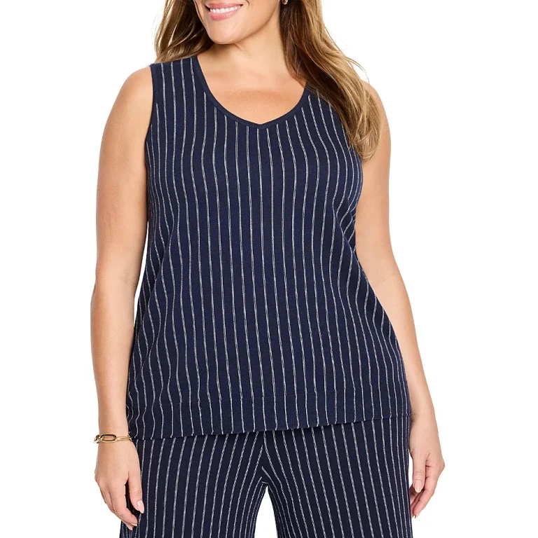 Nic+Zoe Plus Destination Stripe Knit Tank Top