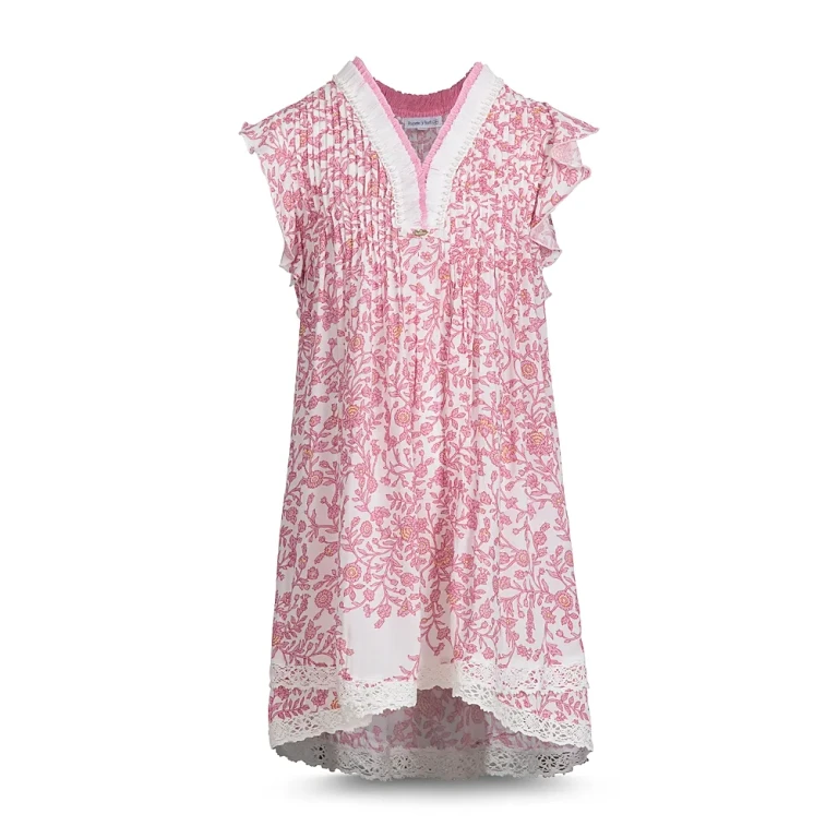 Poupette St. Barth Girls' Sasha Asymmetric Mini Dress - Little Kid, Big Kid