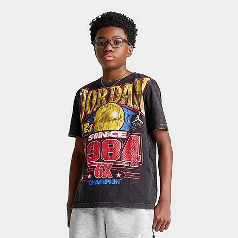 Jordan Boy's Big Kids 1984 Championship T-Shirt in Black Size: Small
