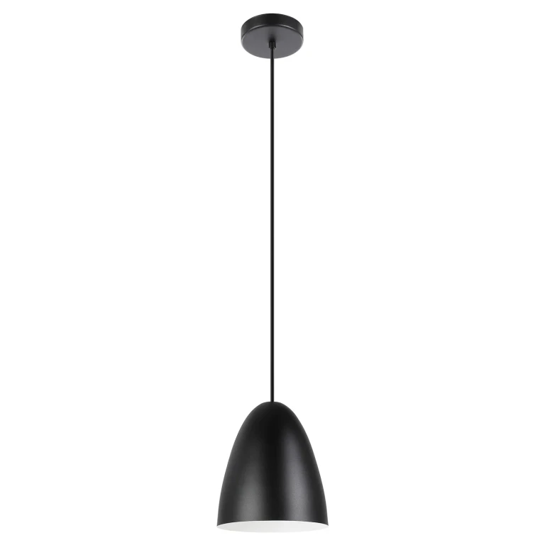 Matte Black, Matte White One Light Pendant from the Sarabia Collection