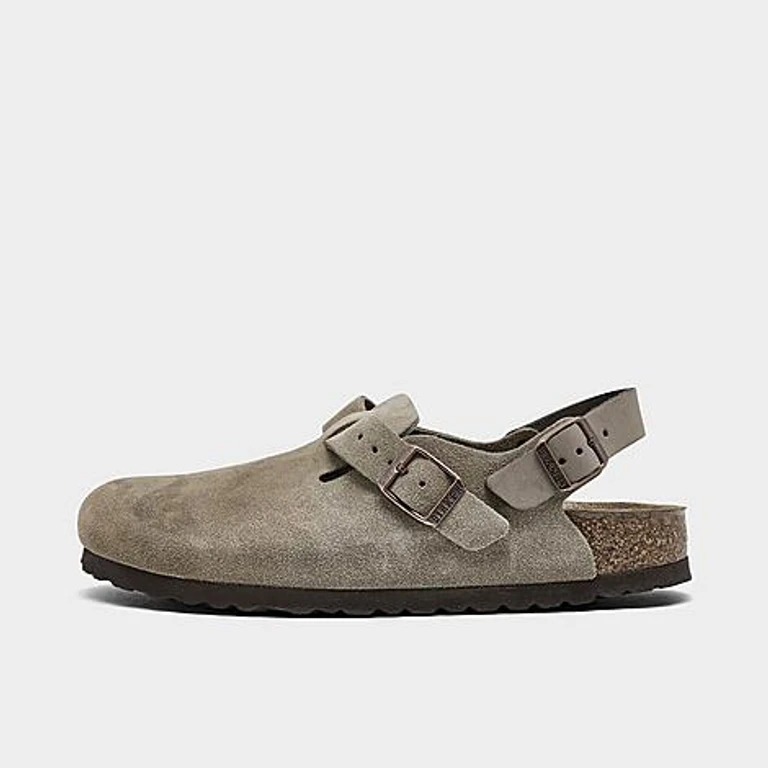 Birkenstock Women's Tokio Suede Leather Clogs in Taupe Size: 36