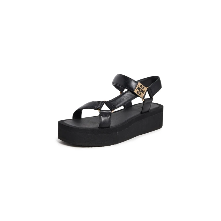 Sandales à plateforme Tory Burch Mellow Noir/Or