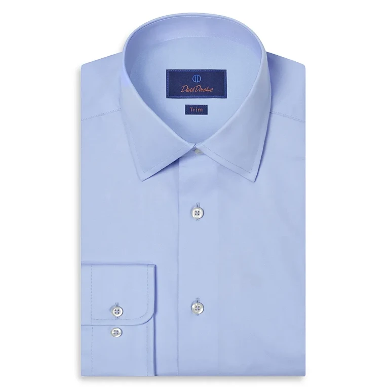 David Donahue Super Fine Twill Trim Fit Dress Shirt