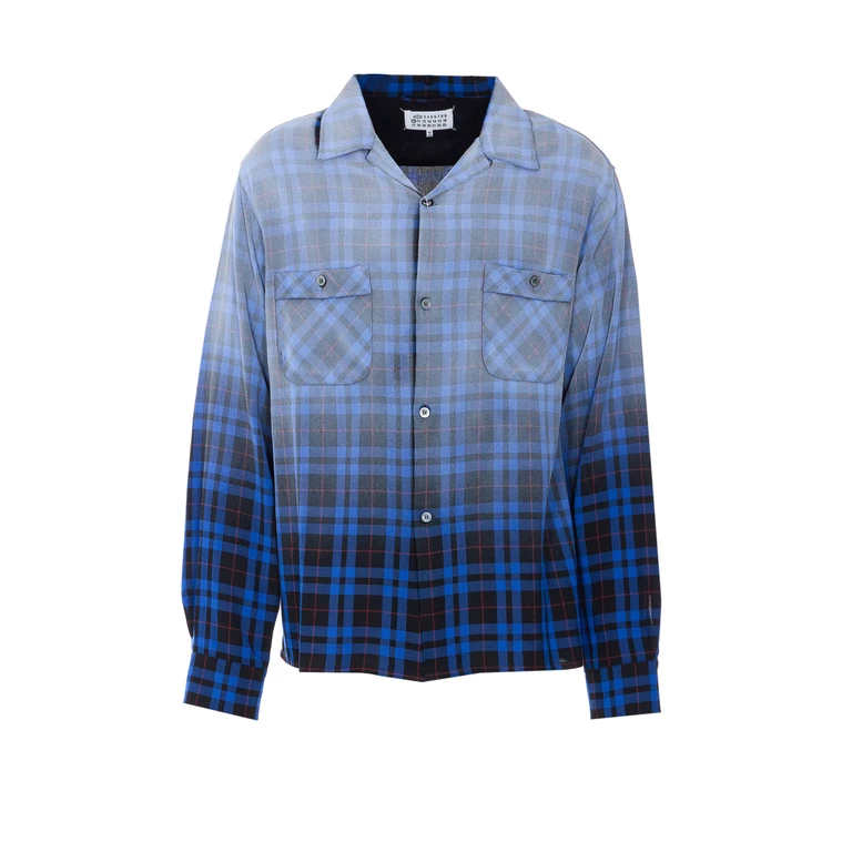 Maison Margiela Shirts Blue Viscose - Men