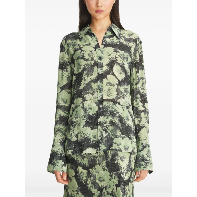 Tory Burch Shirts Green Viscose - Women