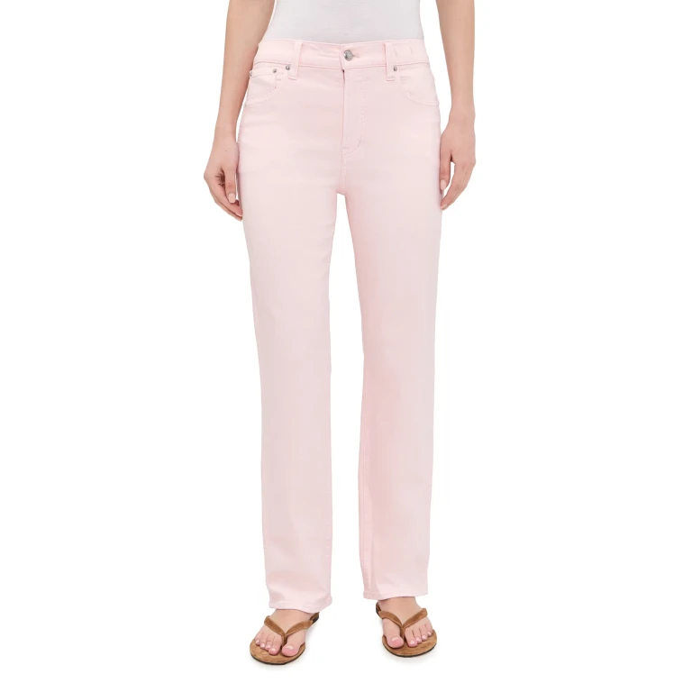 Madewell The Longline Straight Jeans in Pale Pink Pale Pink 28