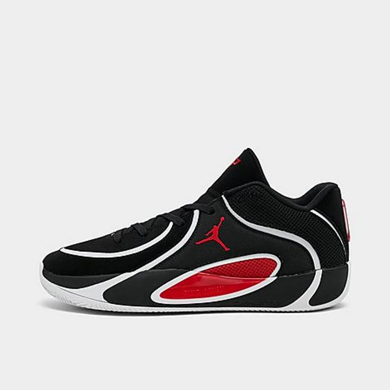 Jordan Men's Tatum 4 Basketball Shoes in Black/University Red/White Size: 7.5