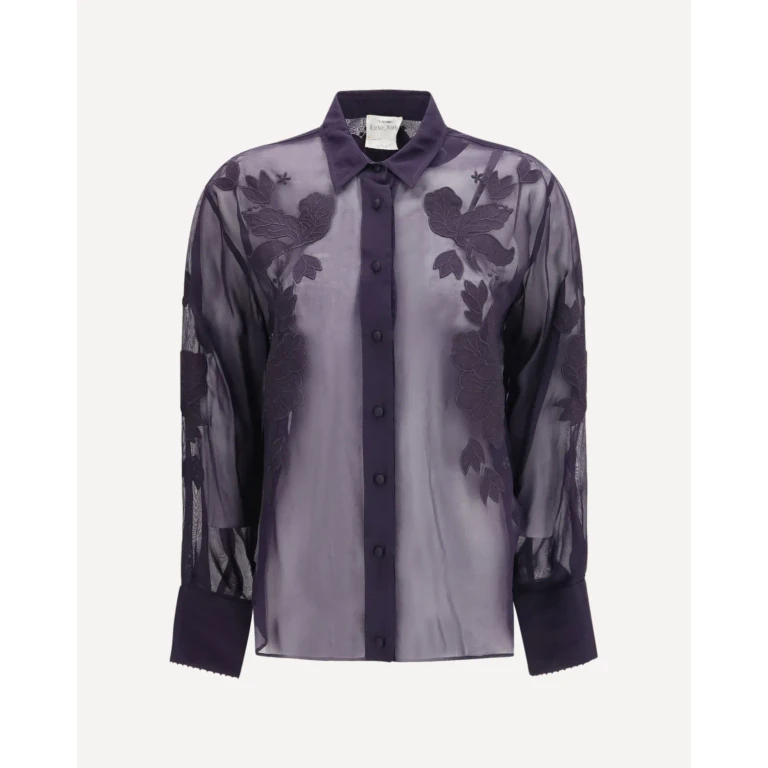 FORTE_FORTE Organza Shirt with floral embroidery Female 1