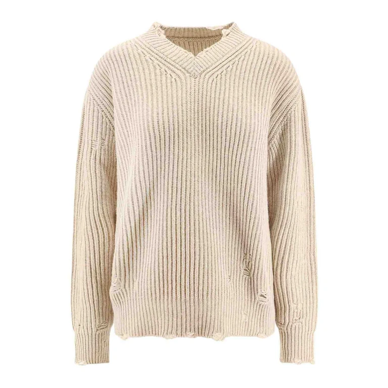 MM6 Maison Margiela Pull Col Bateau - Beige