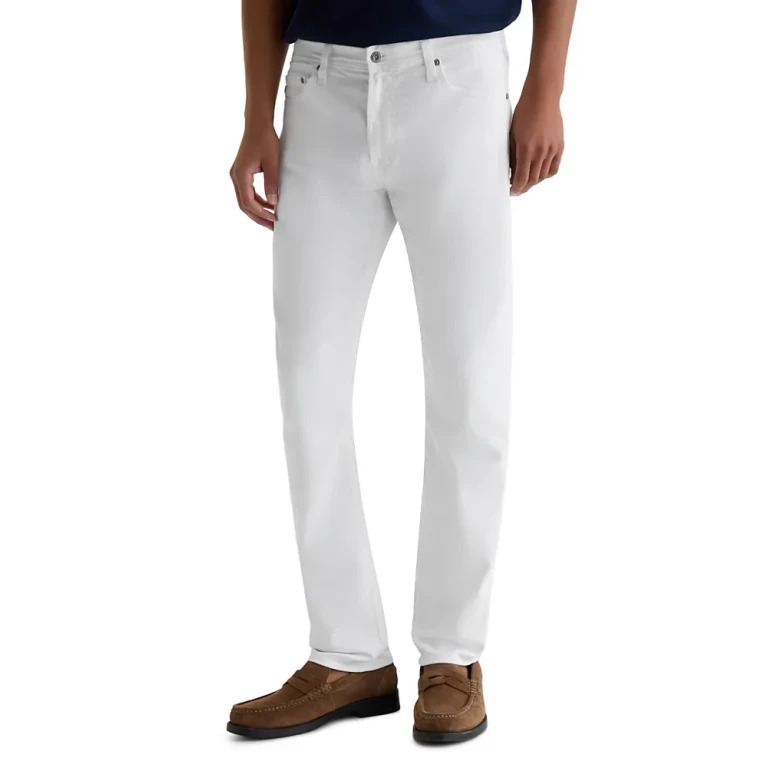 Ag Tellis Slim Straight Fit White Jeans