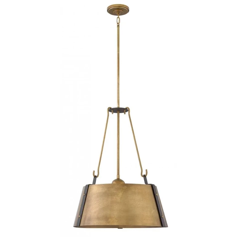 Rustic Brass LED Pendant from the Cartwright Collection