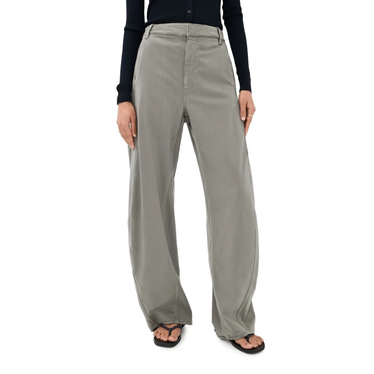 Tibi Dyed Stretch Twill Sid Pants Pewter 30