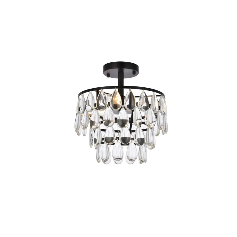 Black Three Light Flush Mount from the Mila Collection