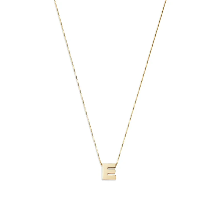 Initial Pendant Necklace in 14K Yellow Gold, 16