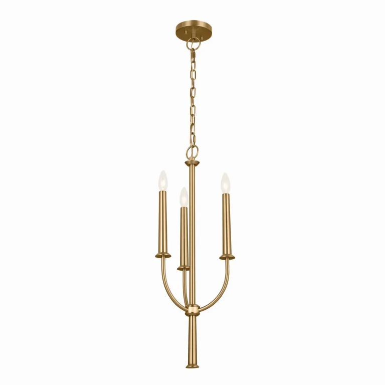 Brushed Natural Brass Mini Chandelier from the Florence Collection