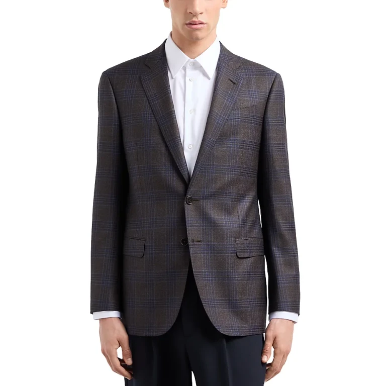 Emporio Armani Plaid Wool Blazer