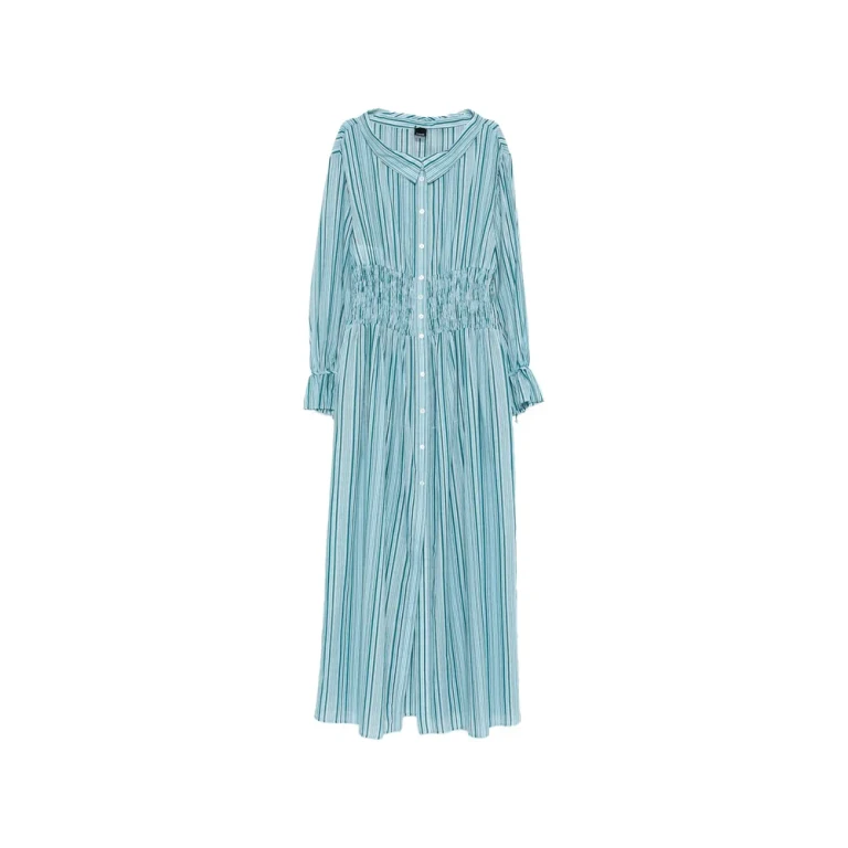Pinko Striped Maxi Shirt Dress