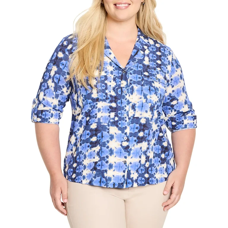 Nic+Zoe Plus Shibori Stone Shirt