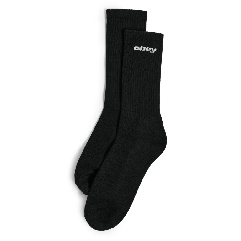 Obey Sports Logo Socks Black One Size