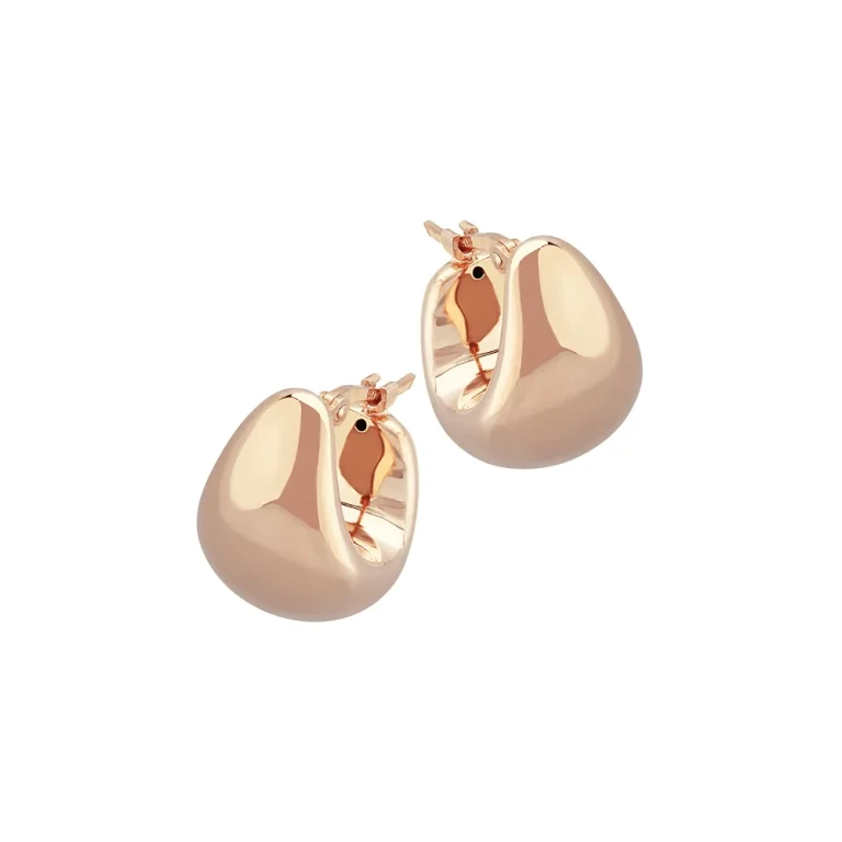 Puff Hoop Earrings in 14K Rose Gold