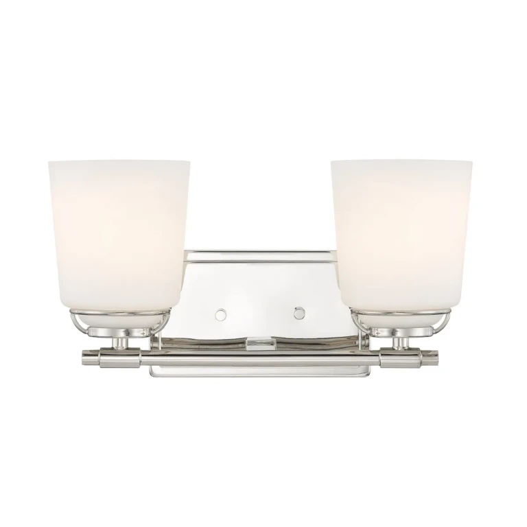 Stella 2-Light Bathroom Vanity Light in Polished Nickel