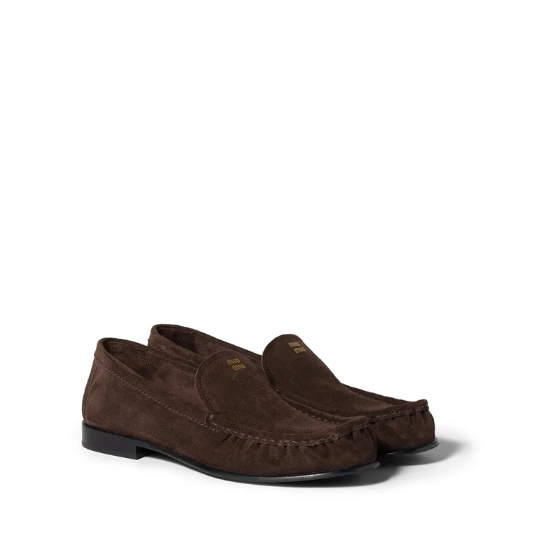 Miu Miu Women's Mocassini Suede Loafer Flats