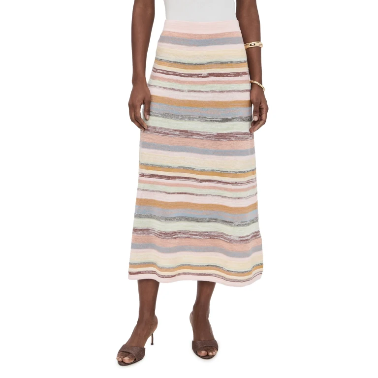 Gonna midi Zimmermann Luna Mouline Multi Stripe