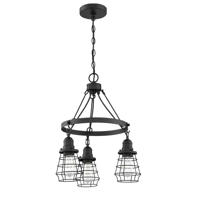 Thatcher 3-Light Transitional Chandelier in Flat Black