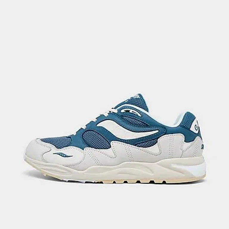 Saucony Men's Grid Shadow 2 Lux Casual Shoes in Blue/White Size: 7.5