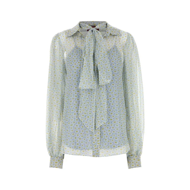 Gucci Printed Chiffon Shirt Lightgreyyellowmc Camicie - Women