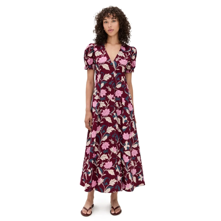 Apiece Apart Dia Maxi Dress Essa Floral Merlot 8