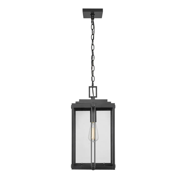 Powder Coated Black One Light Outdoor Hanging Lantern from the Oakland Collection