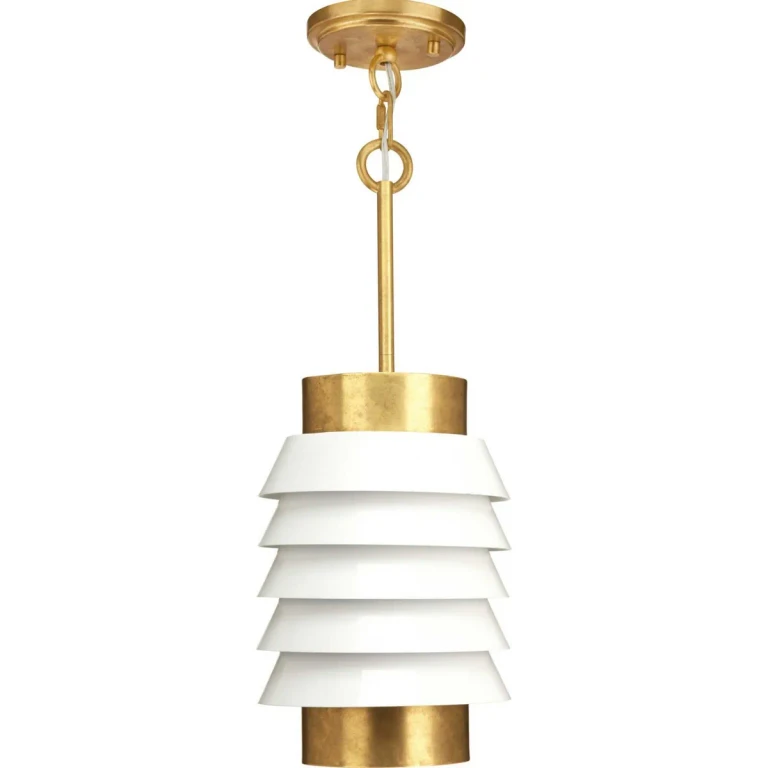 Brushed Brass One Light Pendant from the Point Dume-Onshore Collection